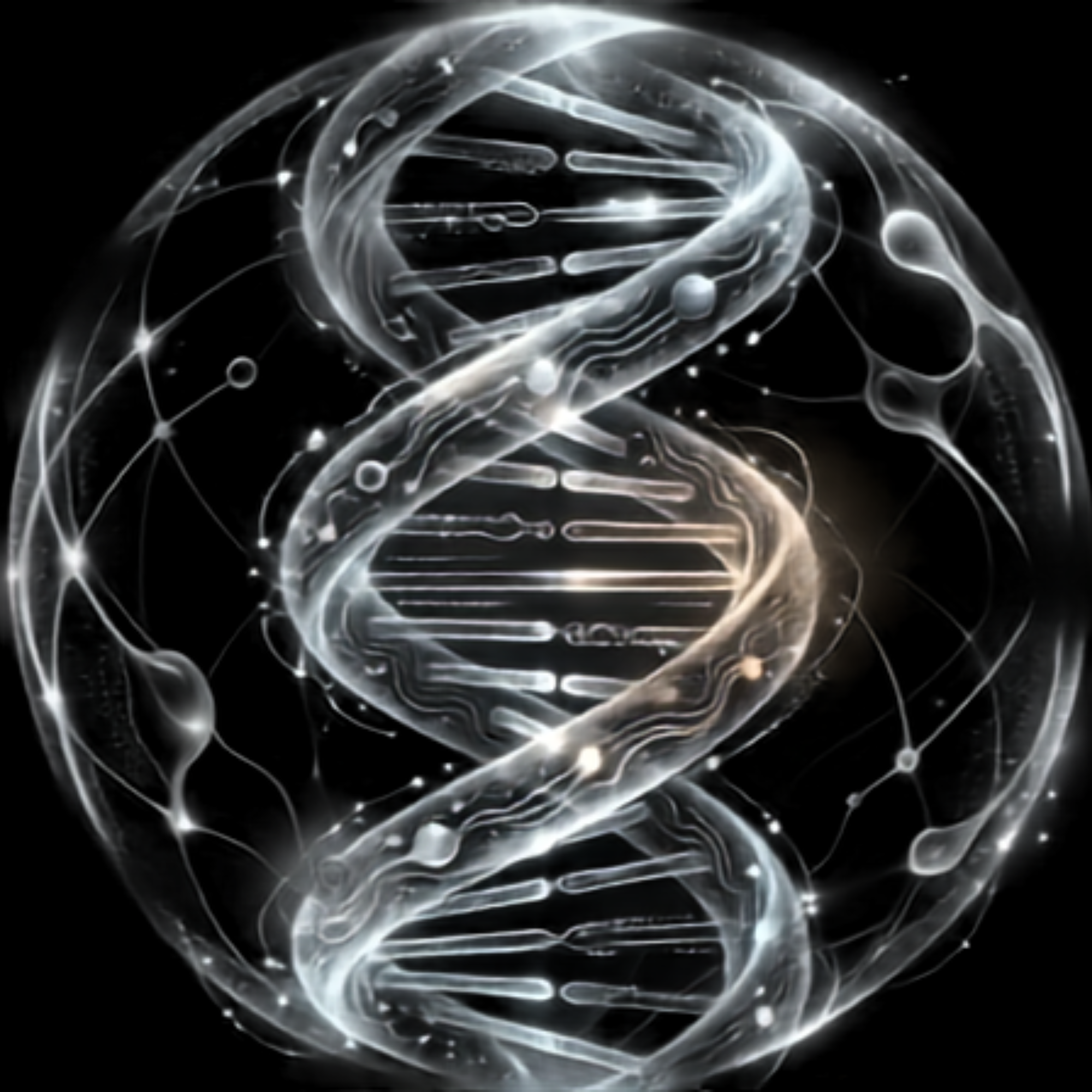 Elemento DNA holográfico representando transformação humana